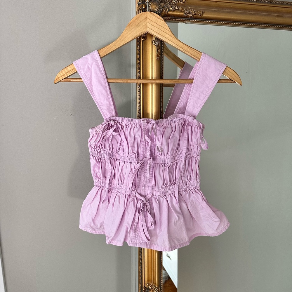 Lilac Sleeveless Ruffled Top